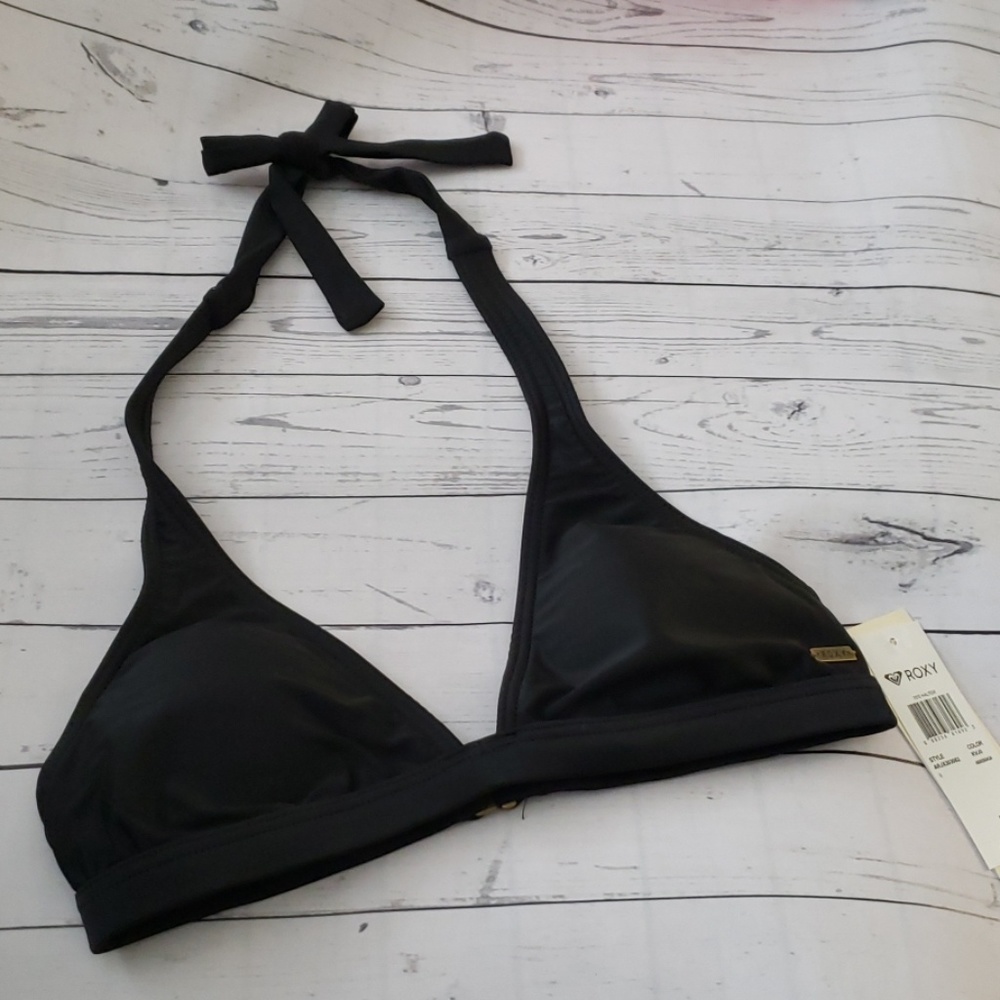 🌊Roxy 70's Halter Separate Bikini Top Black - Picture 3 of 3